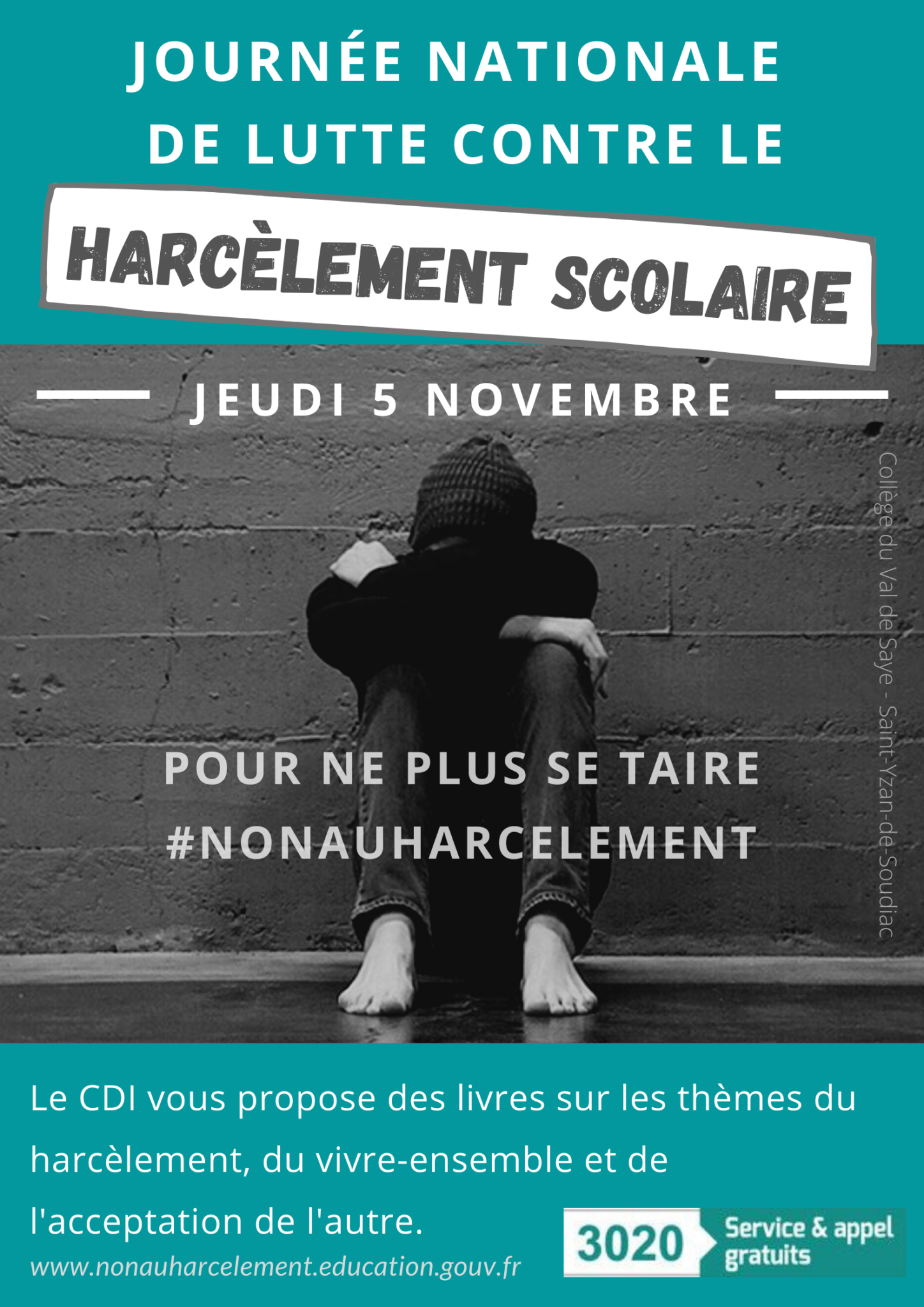 Jeudi 5 Novembre Journee Nationale De Lutte Contre Le Harcelement Scolaire Vivre Ensemble